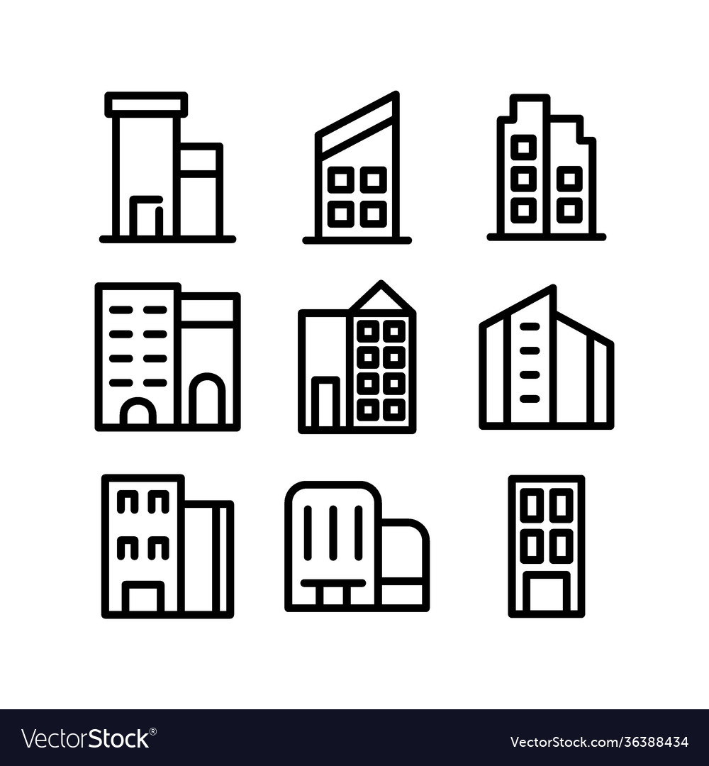 Building icon or logo isolated sign symbol