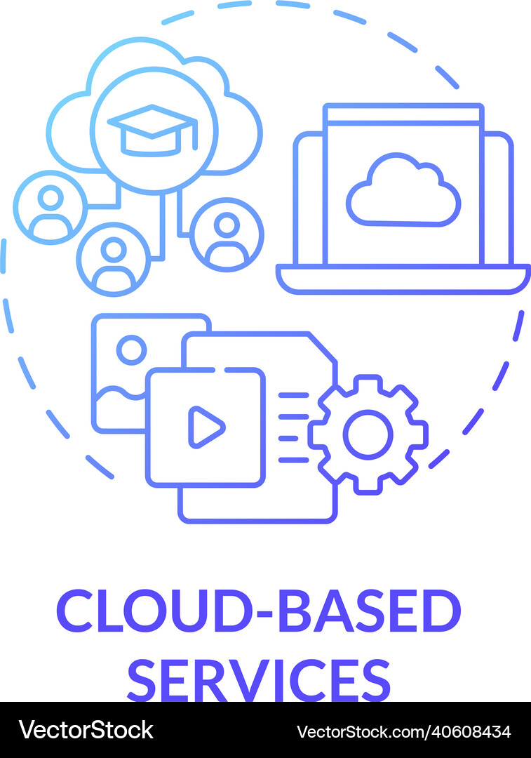 Cloud-based services blue gradient concept icon Vector Image