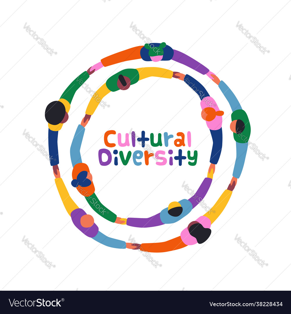 Cultural diversity day people friend circle round vector image Cultural diversity day people friend circle round