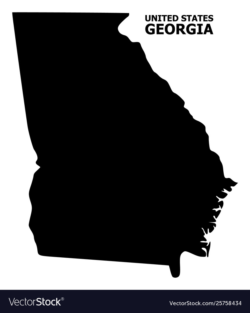 Flat map georgia state with name