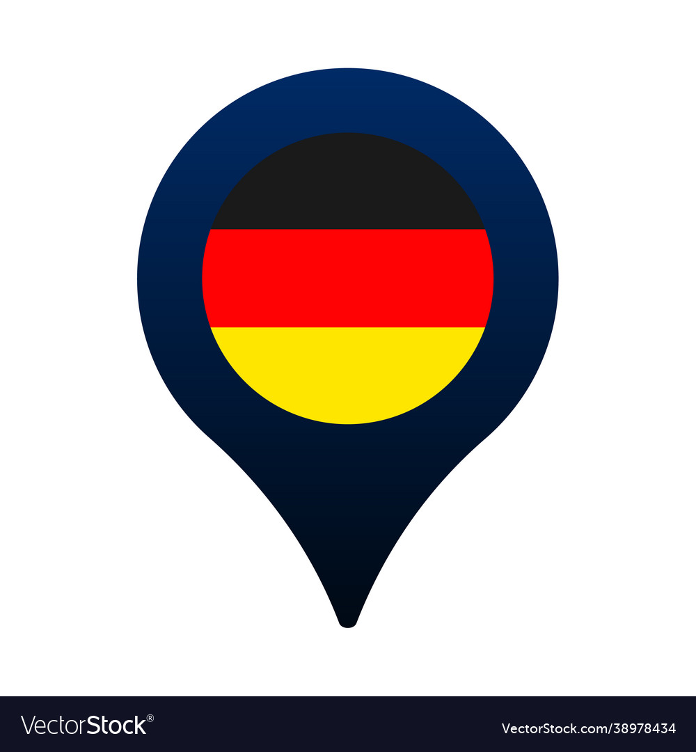 Germany flag and map pointer icon national