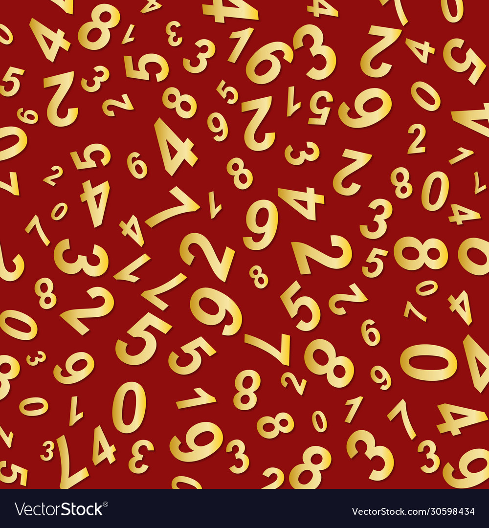 Gold numbers arranged in random order vector image Gold numbers arranged in random order