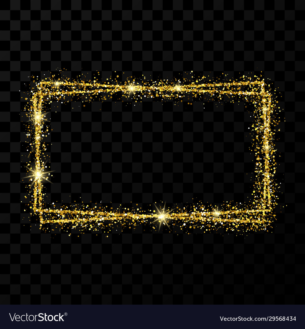 Gold Shiny Frame with Sparkles