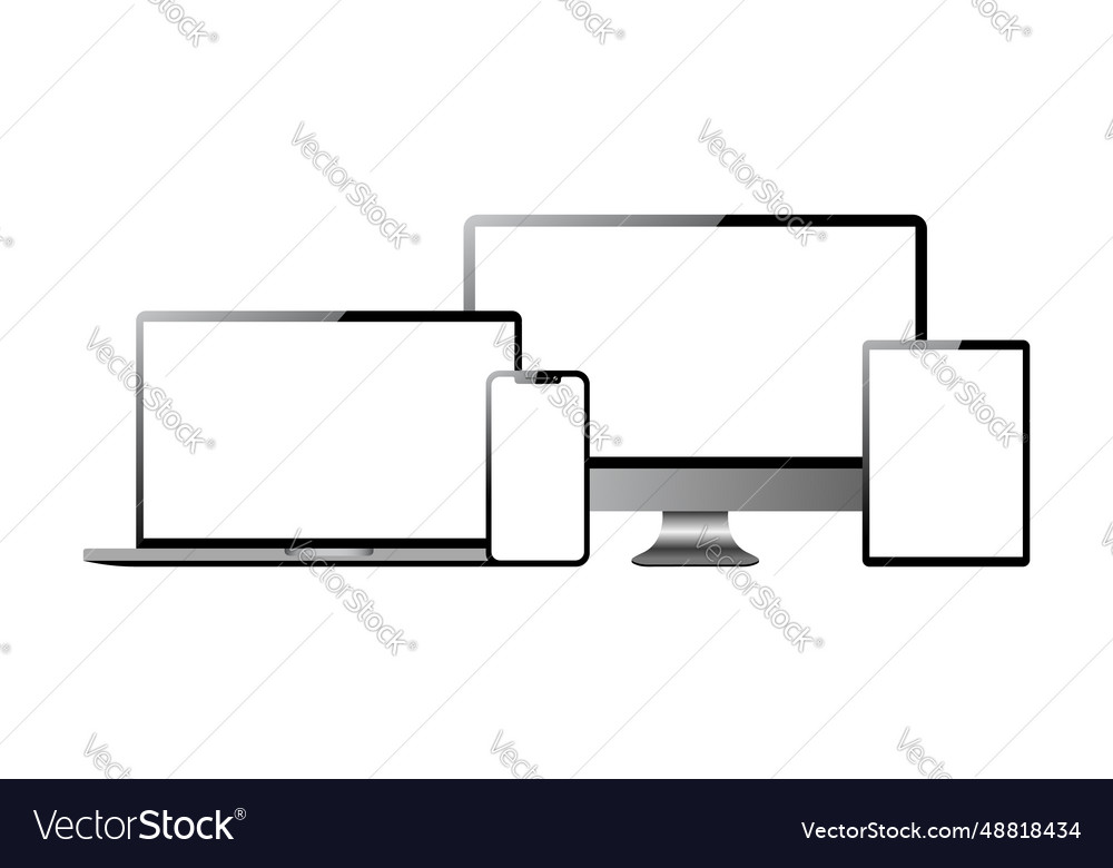 Laptop tablet phone desktop monitor devices mockup