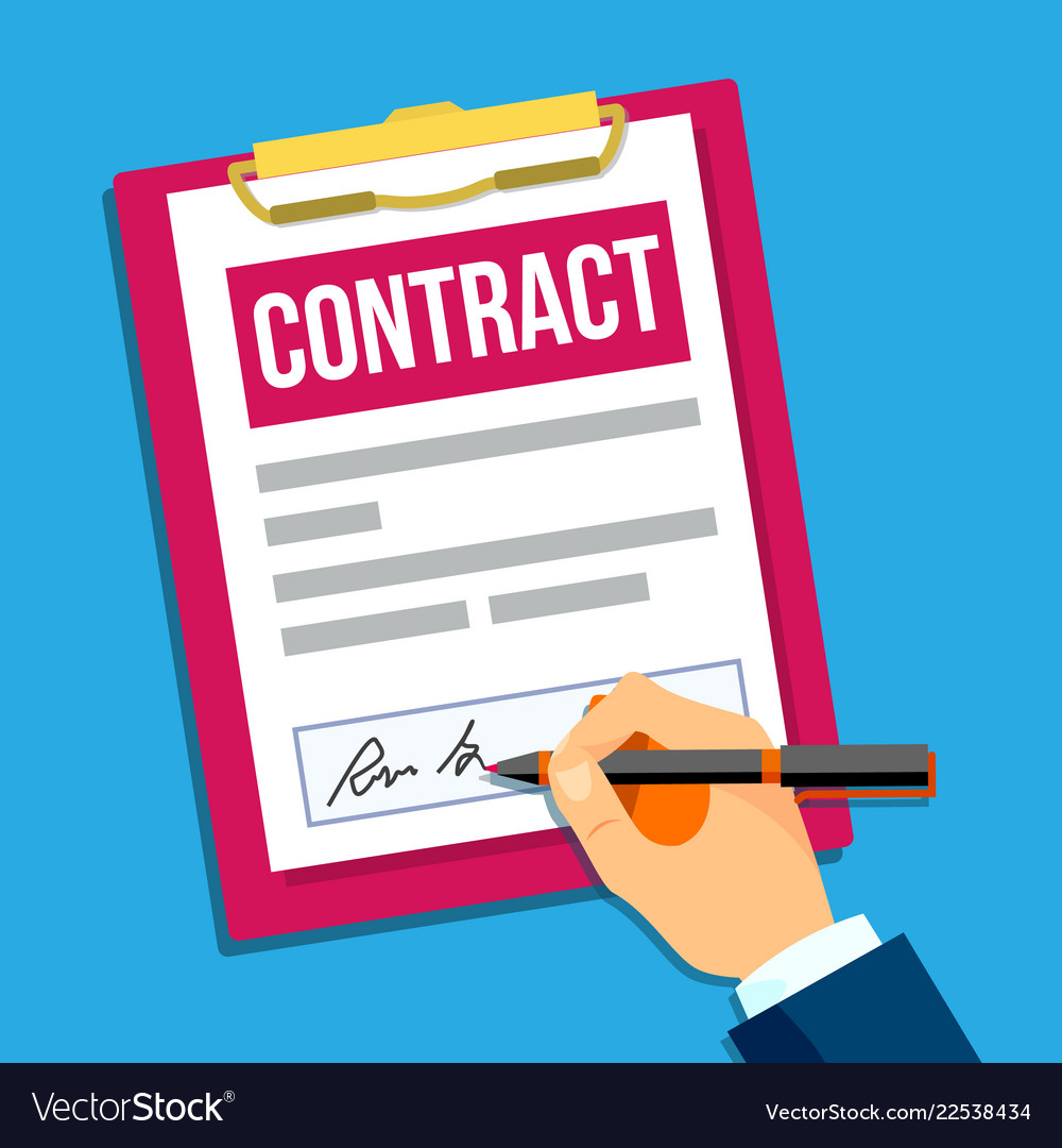 Man Signing Contract - Top View