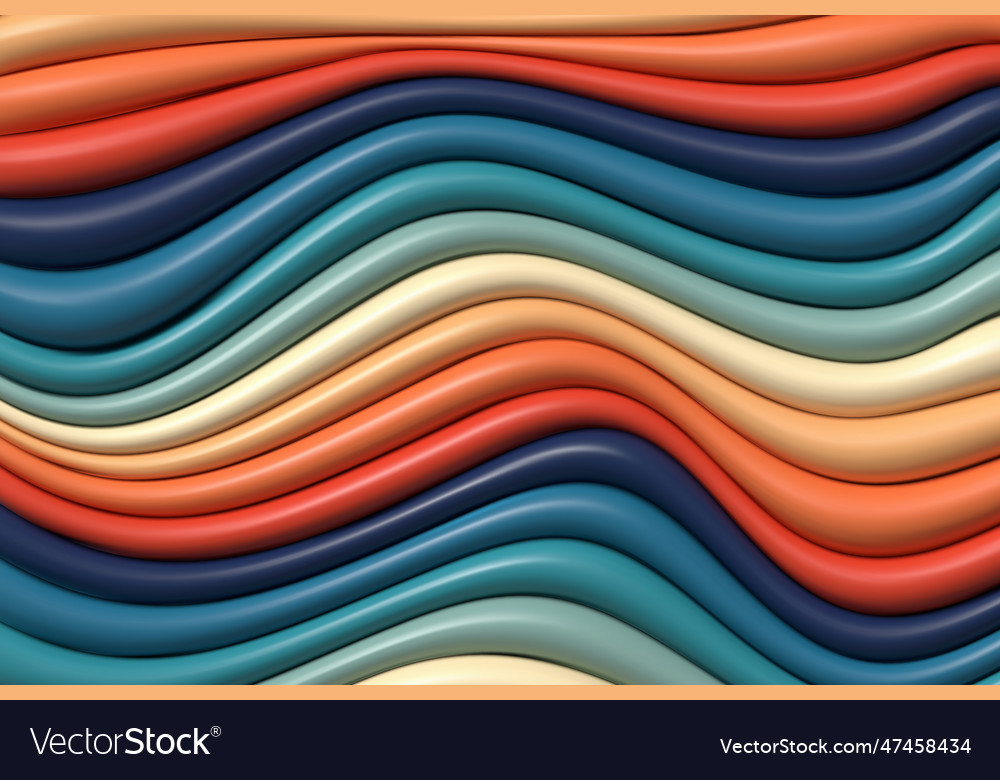 Modern abstract multicolored 3d wavy background