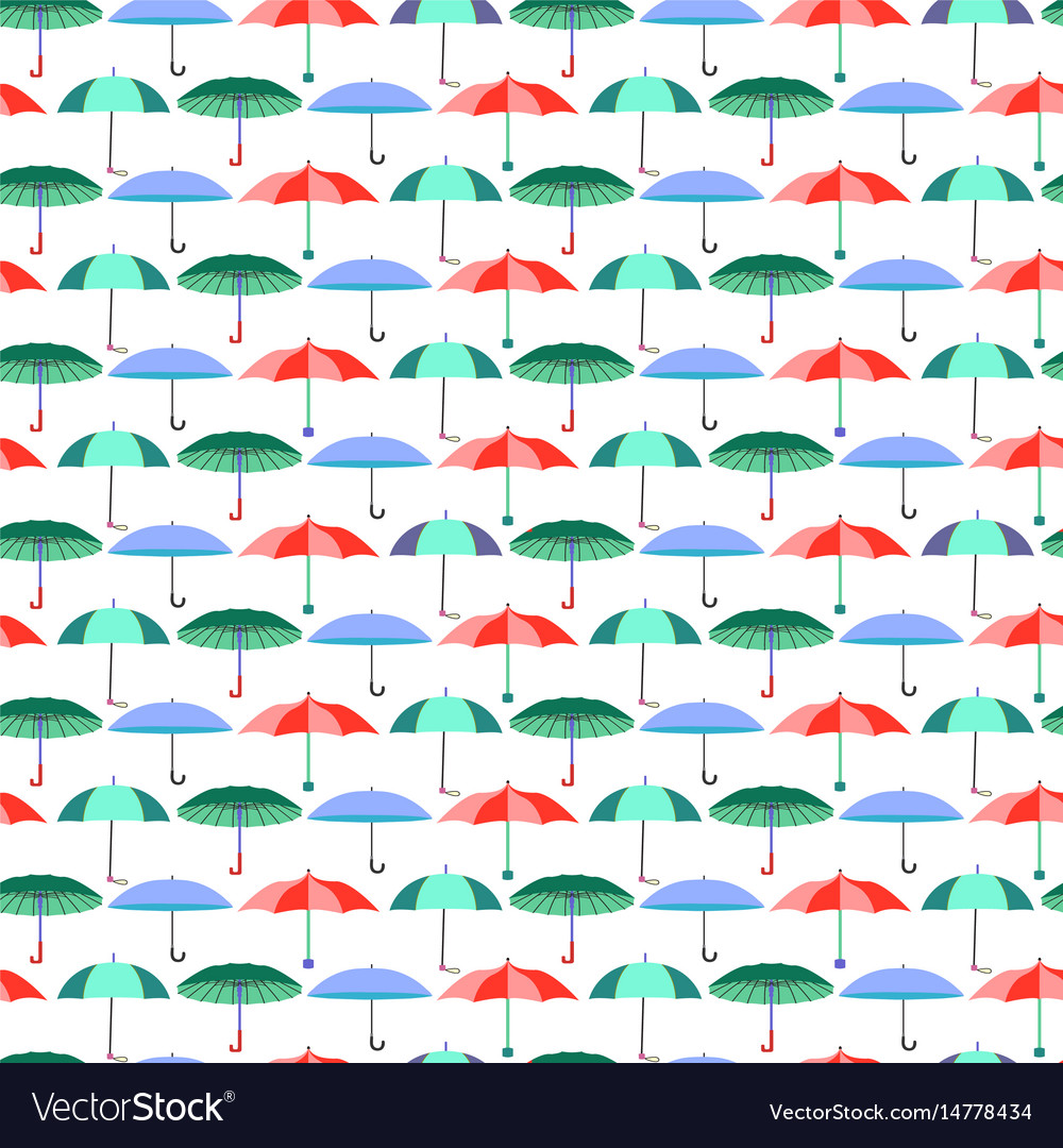 Pattern with umbrellas in flat style