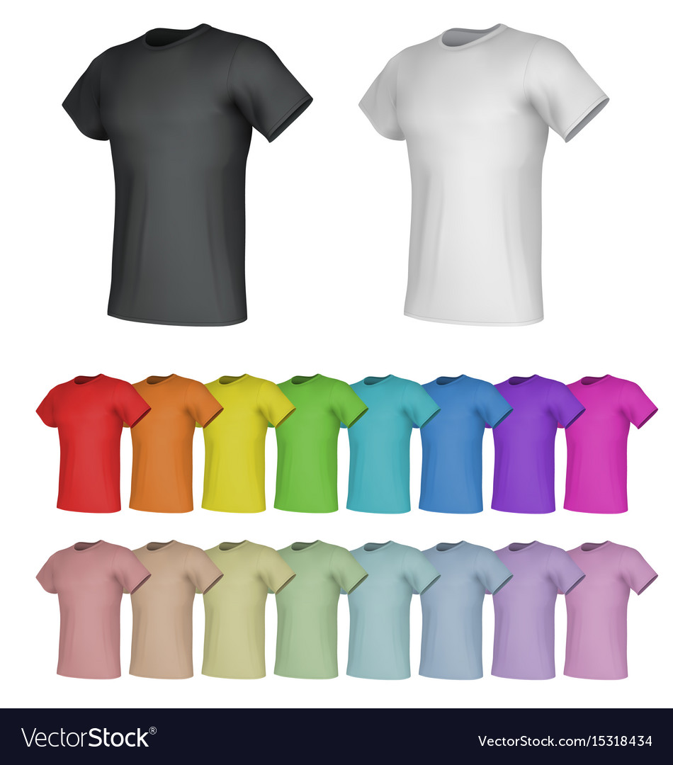 Plain male t-shirt templates isolated background