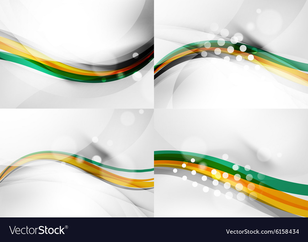Set abstract backgrounds curve wave lines