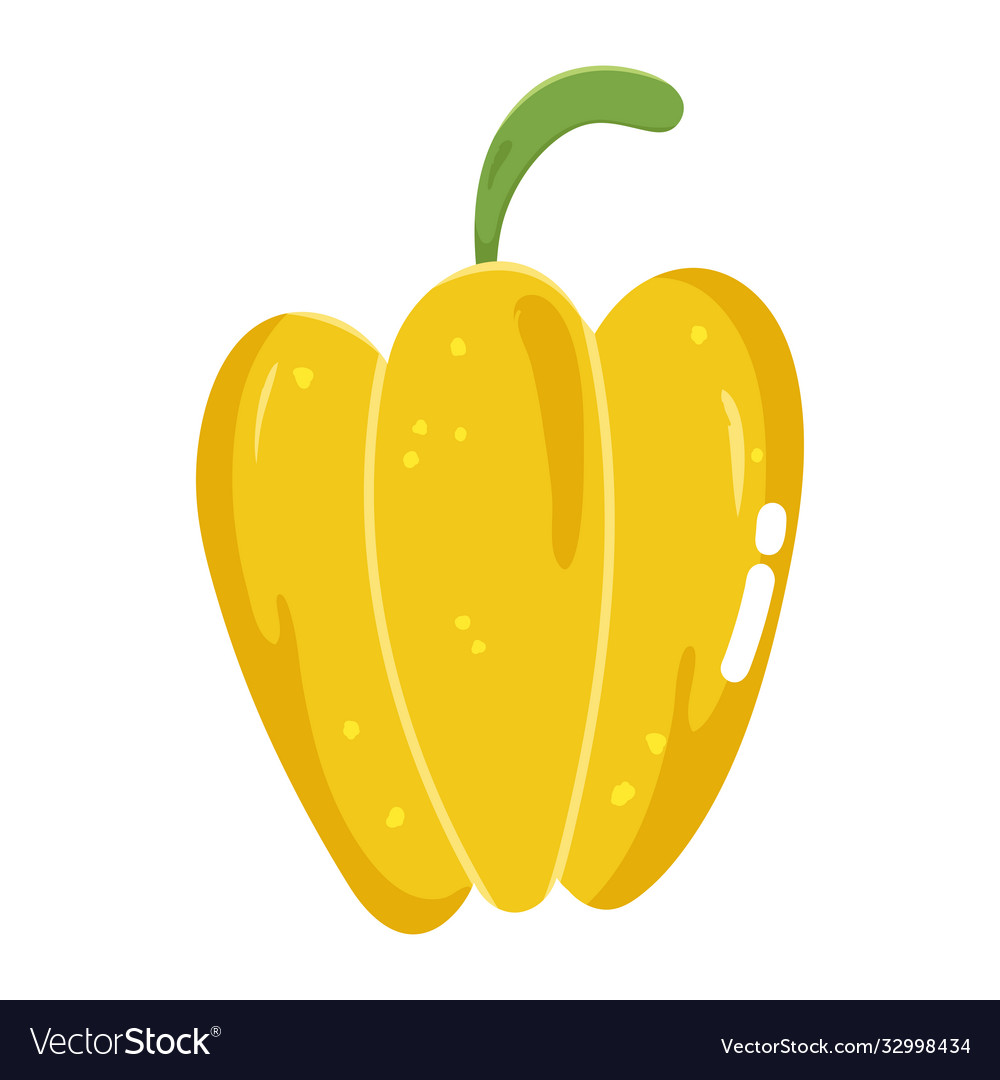 Yellow bell pepper vegetable fresh cartoon Vector Image