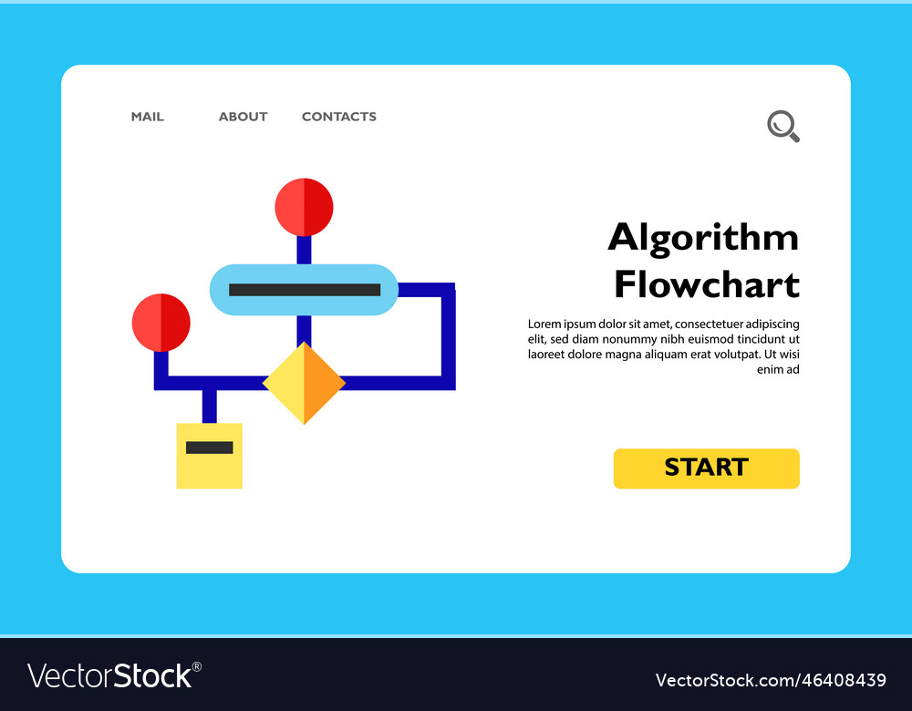 Algorithm flowchart icon Royalty Free Vector Image