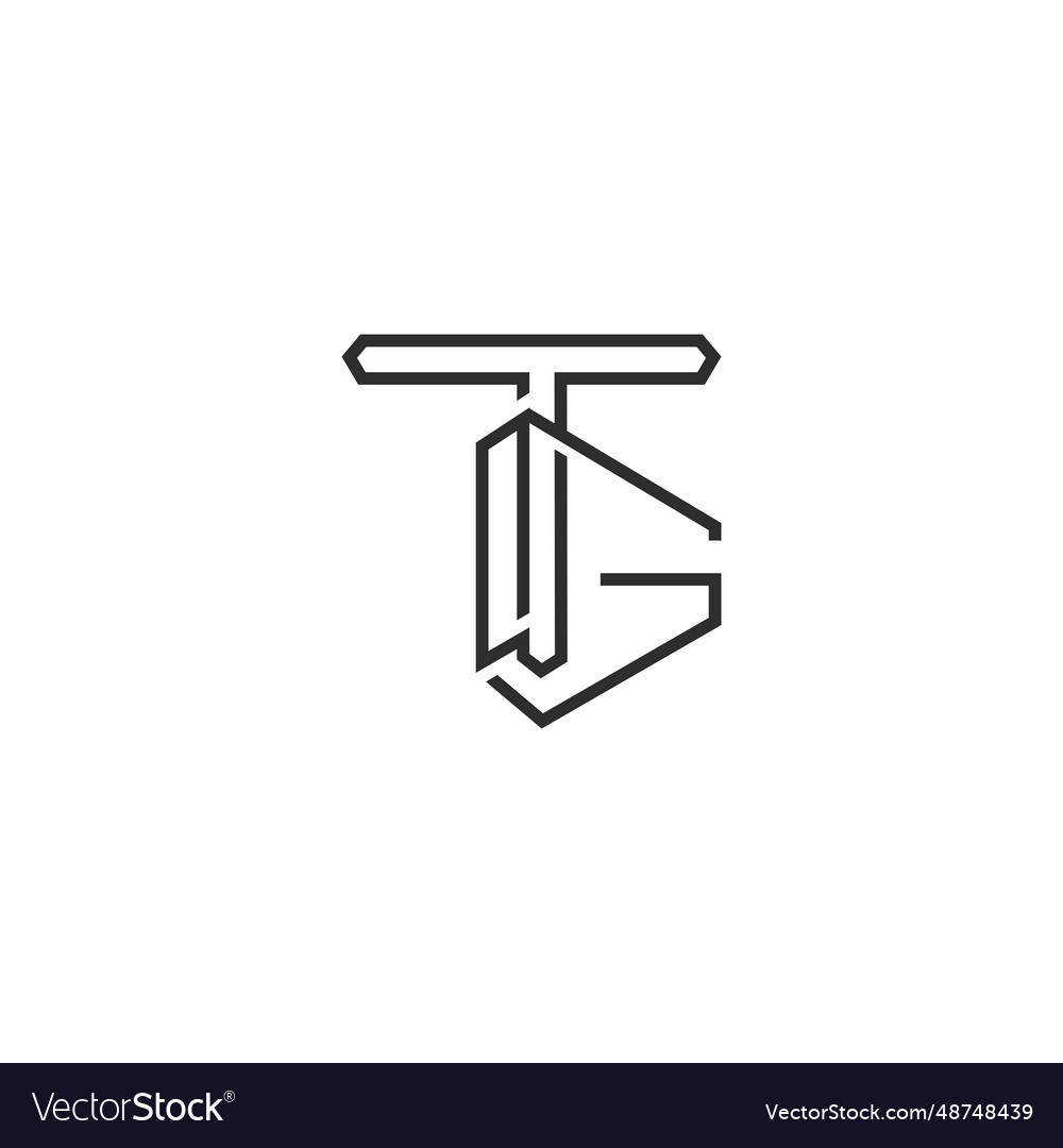 Alphabet initials logo tg gt t and g Royalty Free Vector