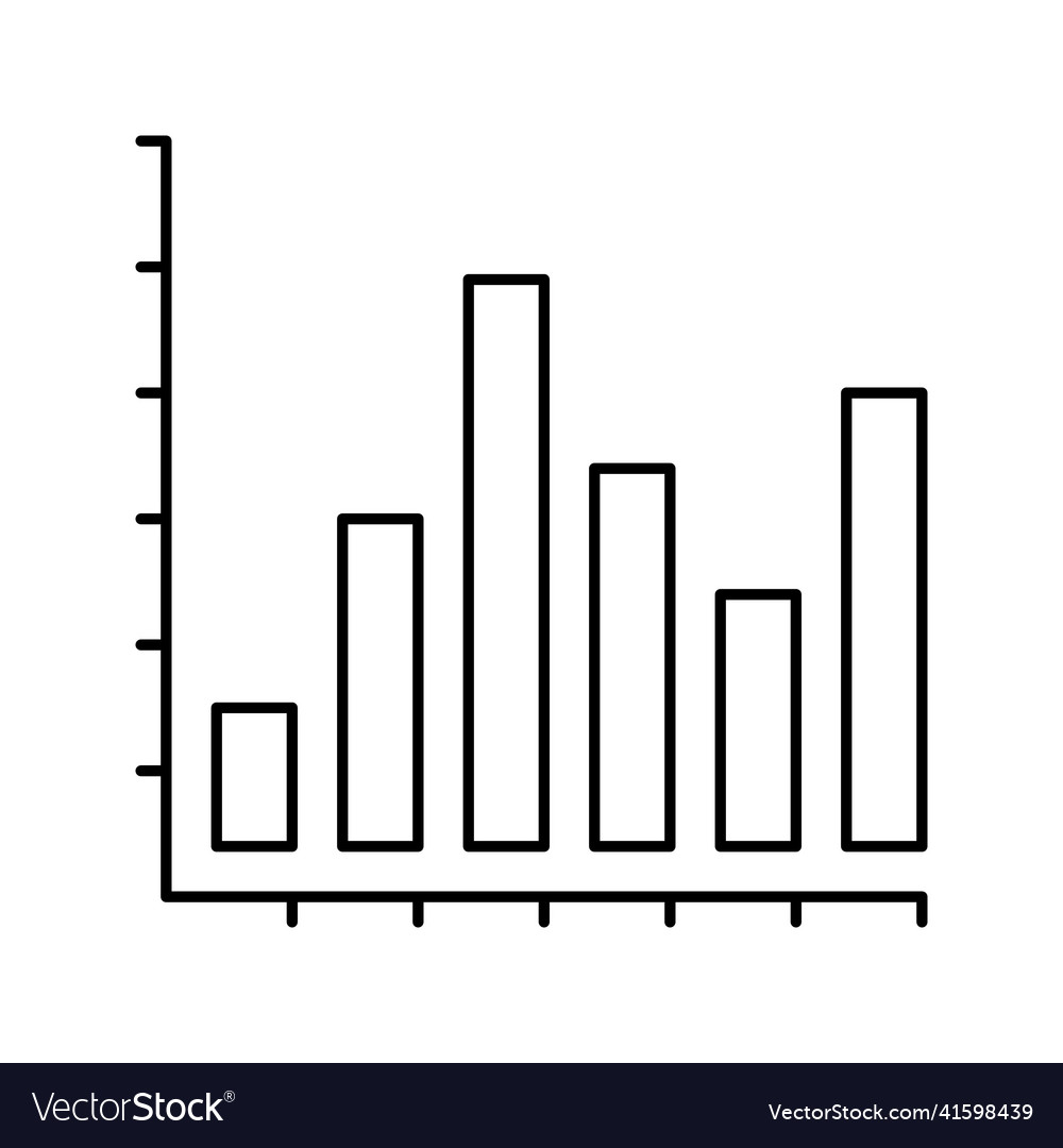 Bar graph line icon