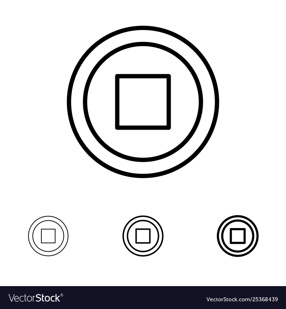 Basic interface user bold and thin black line vector image Basic interface user bold and thin black line