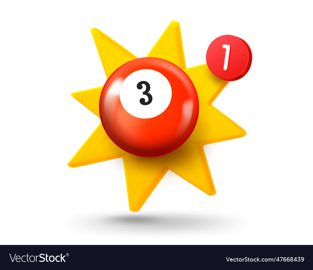 Billiard ball with explosion effect 3d mobile Vector Image