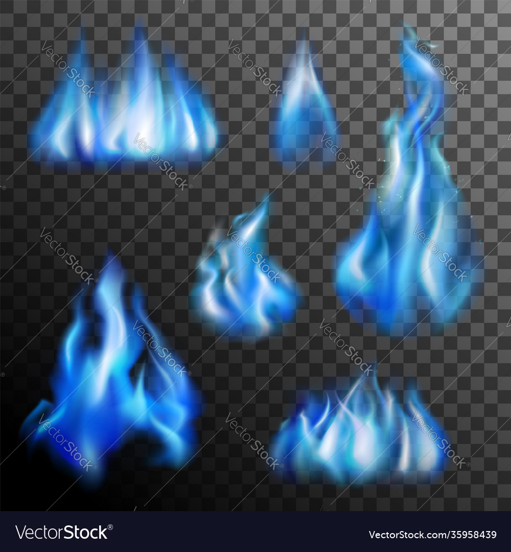 Blue fire transparent set