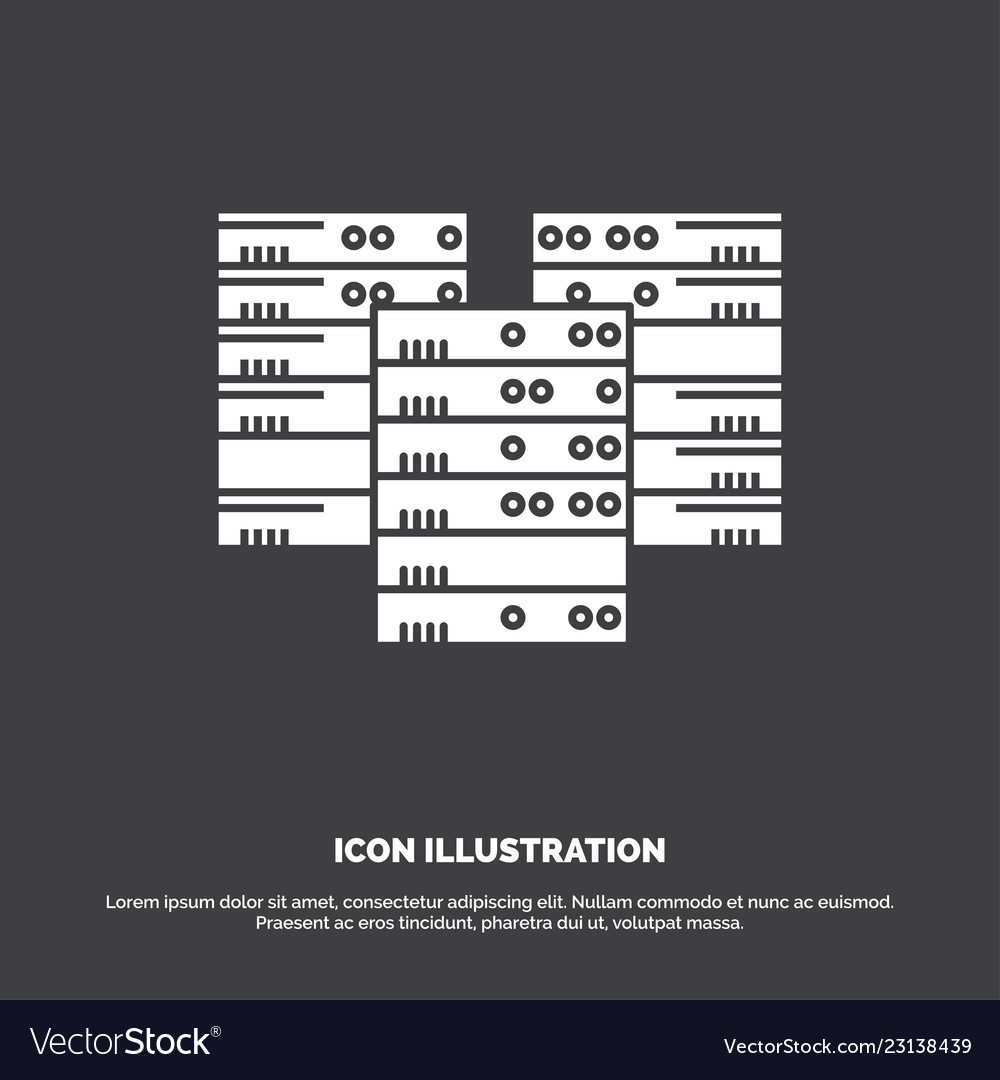 Center centre data database server icon glyph vector image Center centre data database server icon glyph