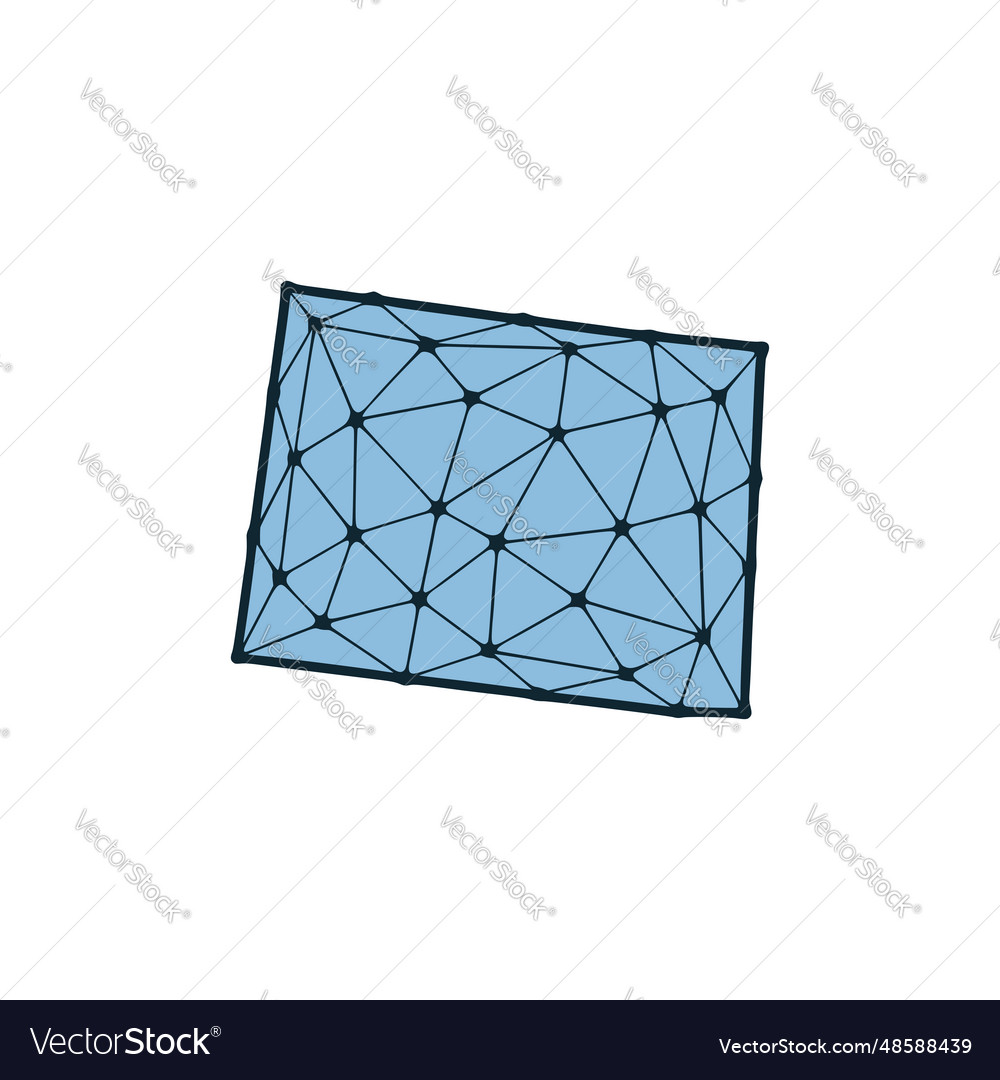 Colorado state map polygonal made of lines