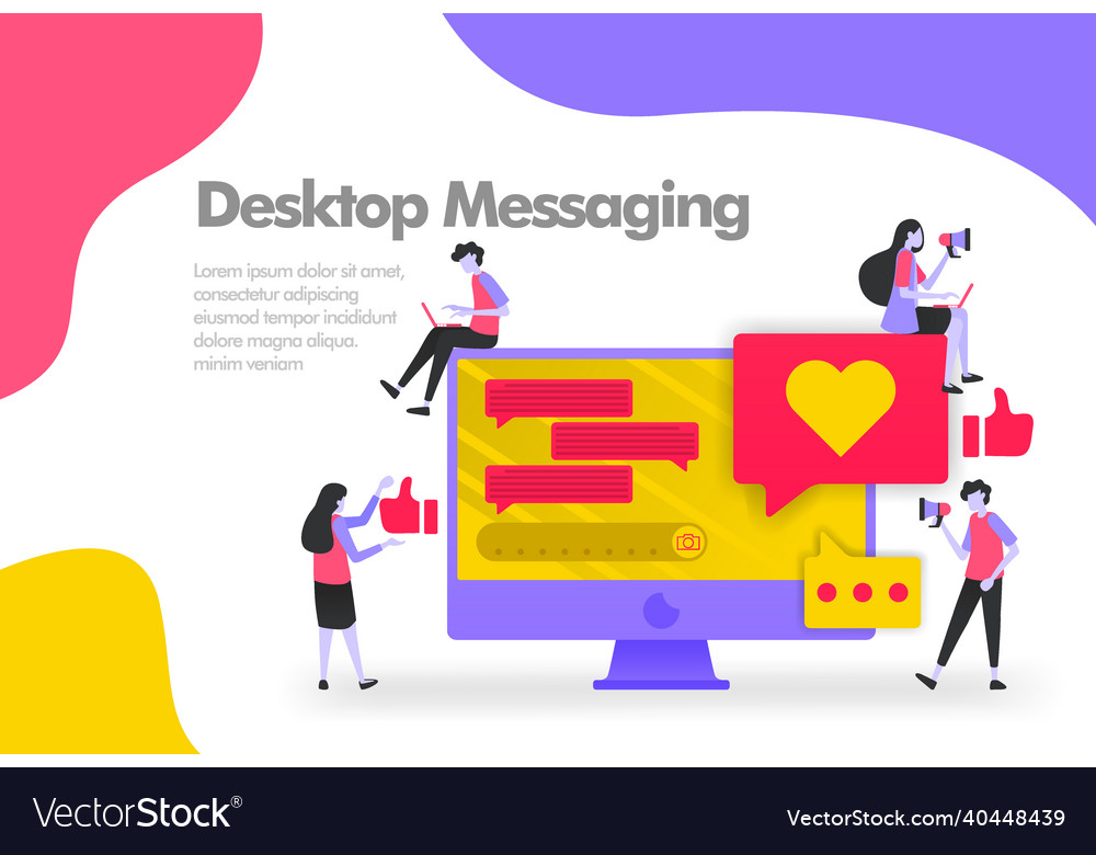 Desktop messaging concept send and receive