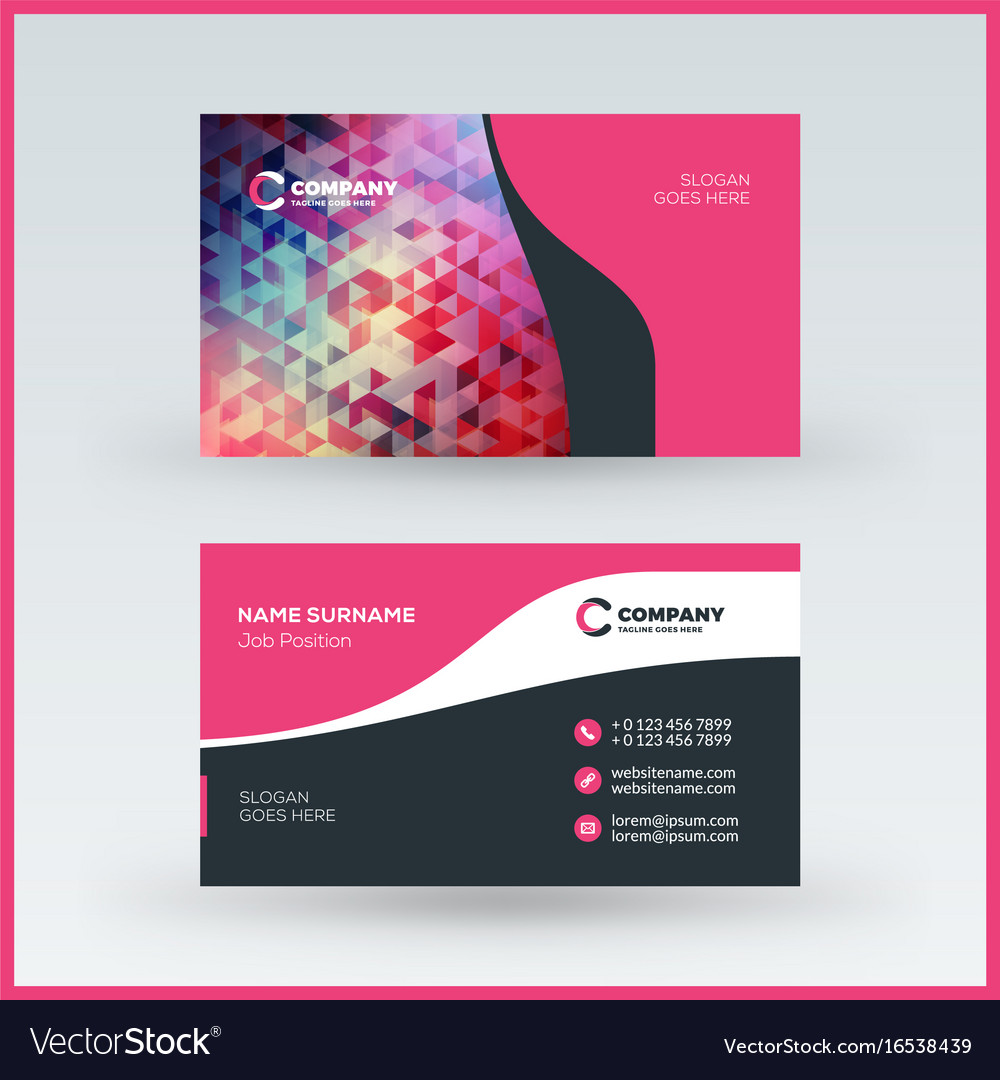 Double sided Horizontal Business Card Template Vector Image