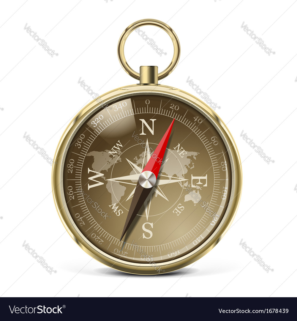 Golden compass Royalty Free Vector Image - VectorStock