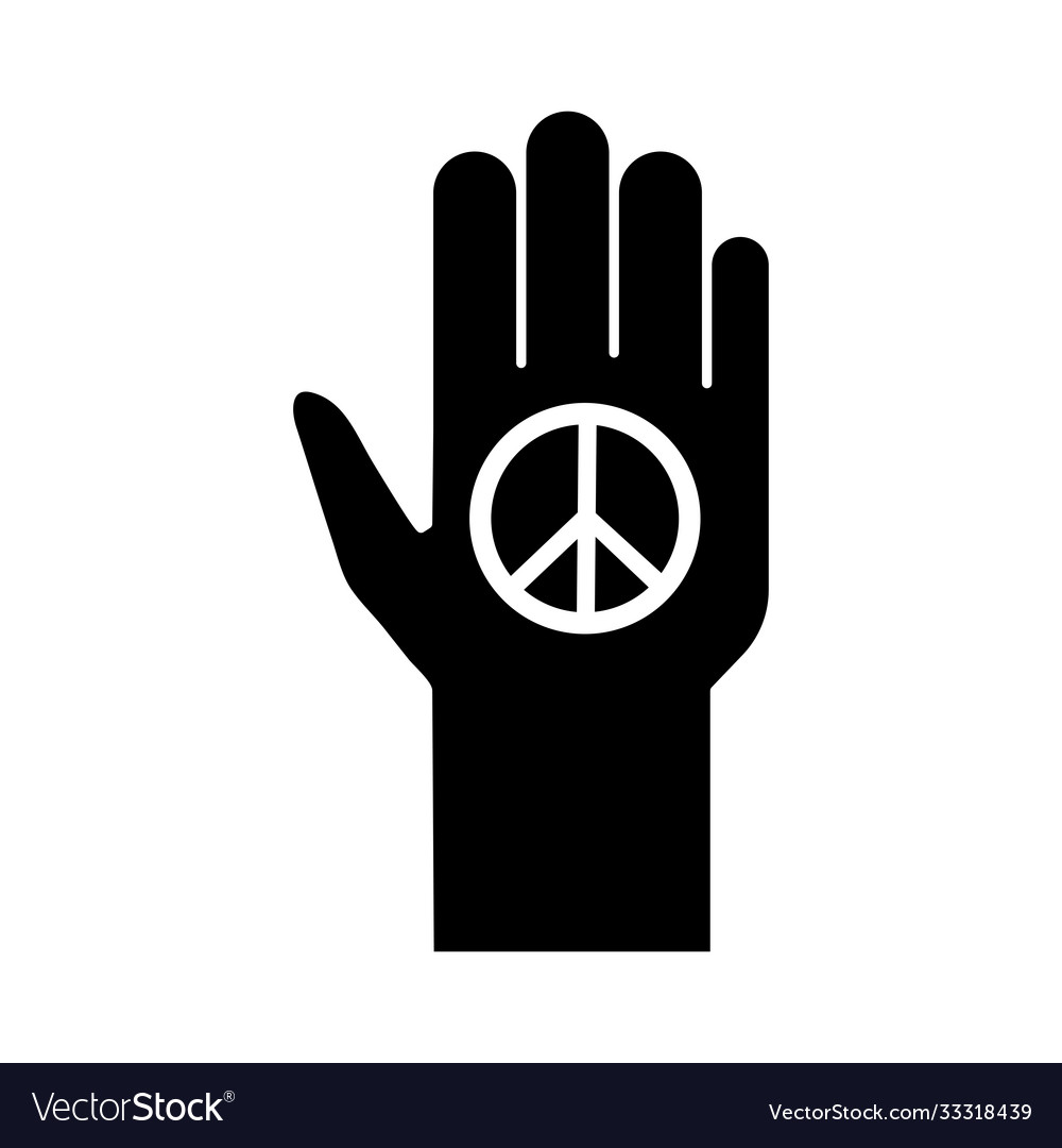 Hand human stop with peace and love symbol Vector Image