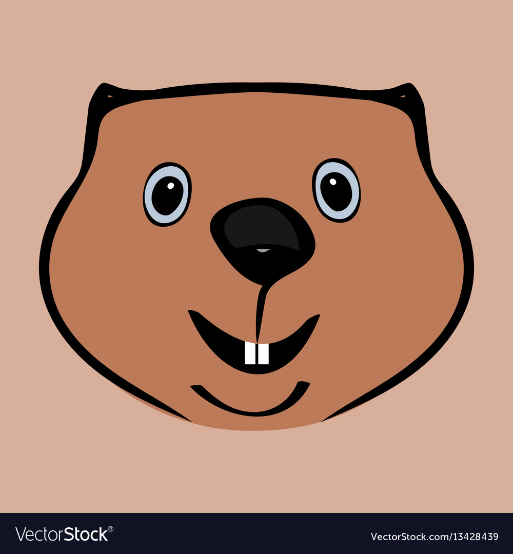 Happy groundhog day funny cute head