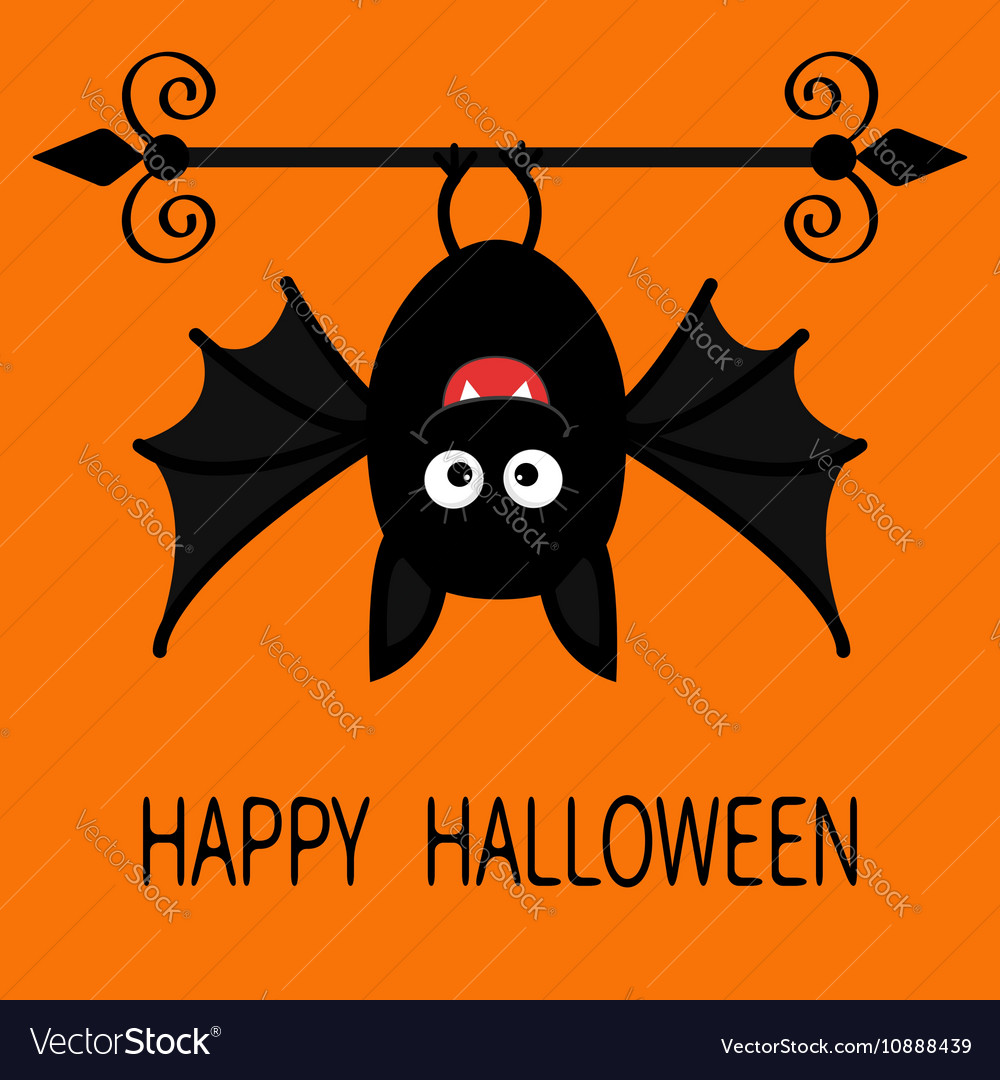 cute hanging bat cartoon