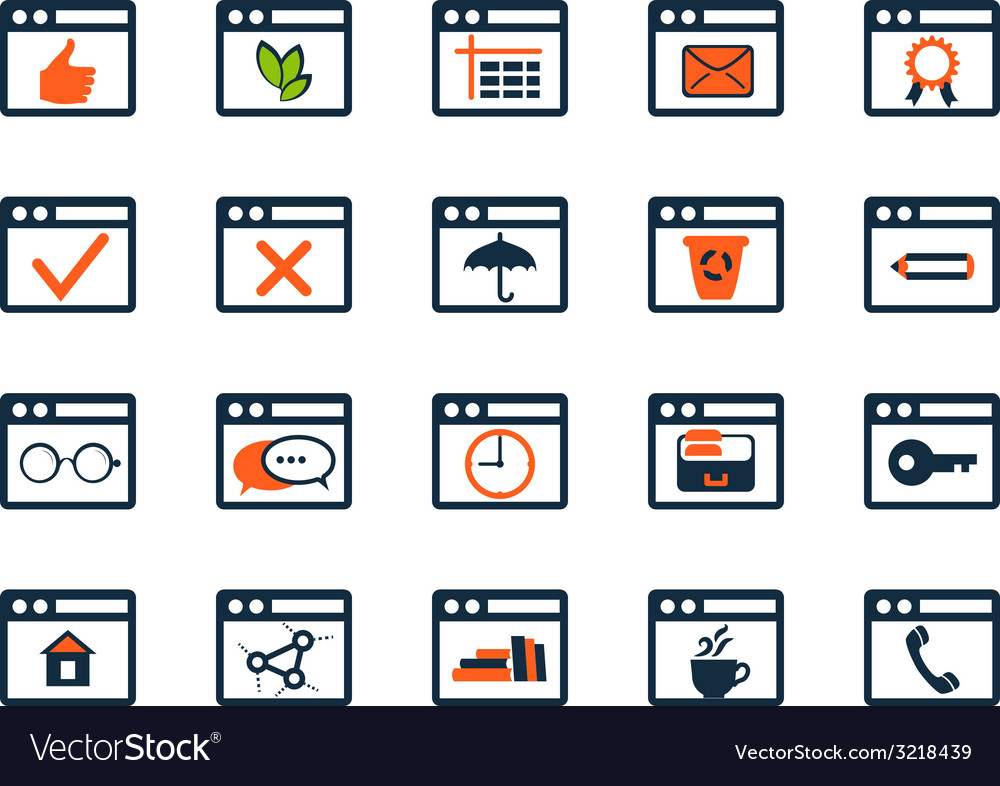 Icon set web Entwicklung und seo flaches Design