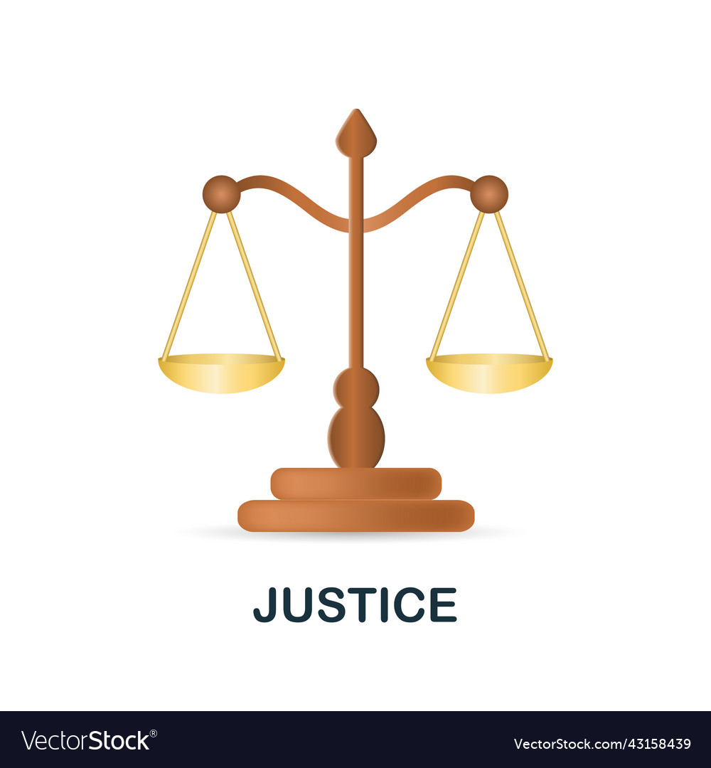 Justice icon in 3d colored from core values