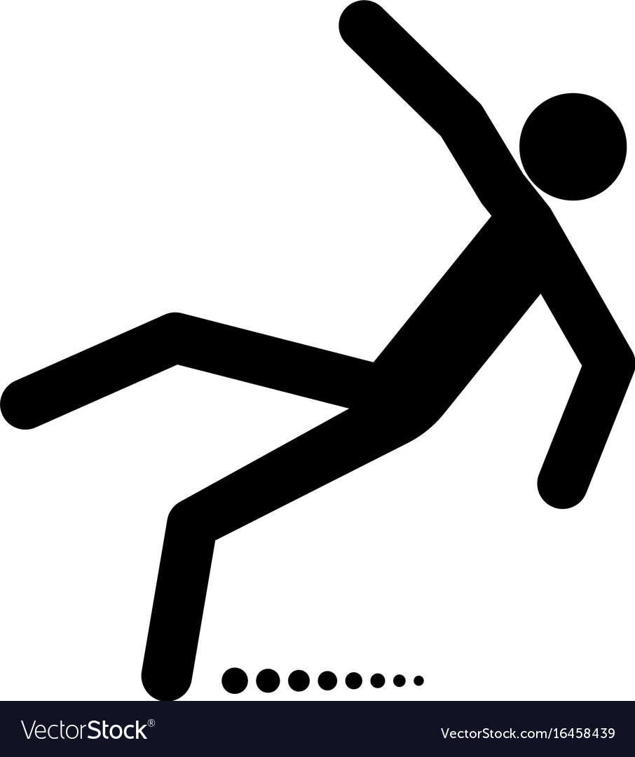 Man Falling Down - Slip Hazard Icon