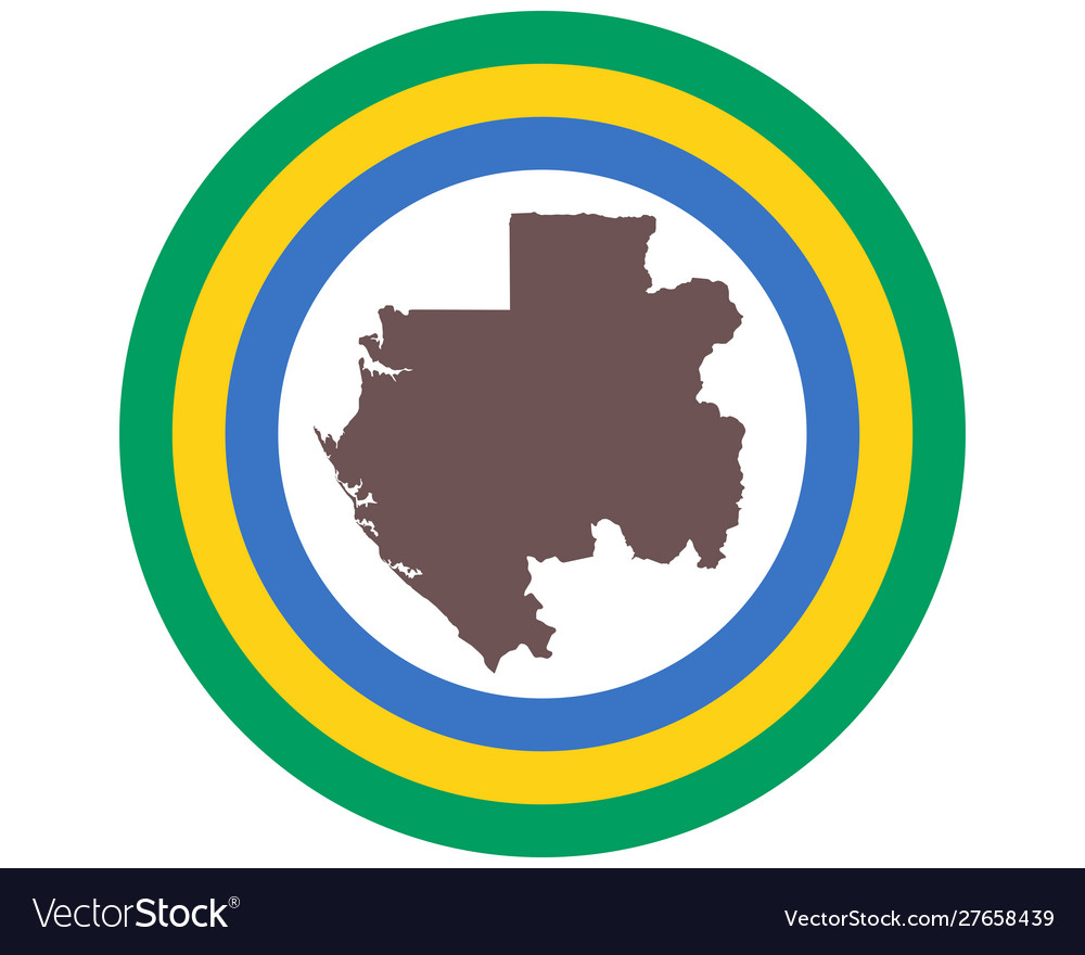 Map gabun on background with flag