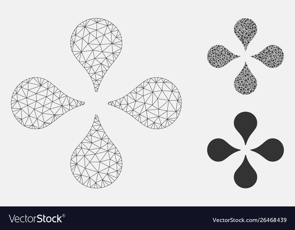 Map markers mesh 2d model and triangle vector image Map markers mesh 2d model and triangle