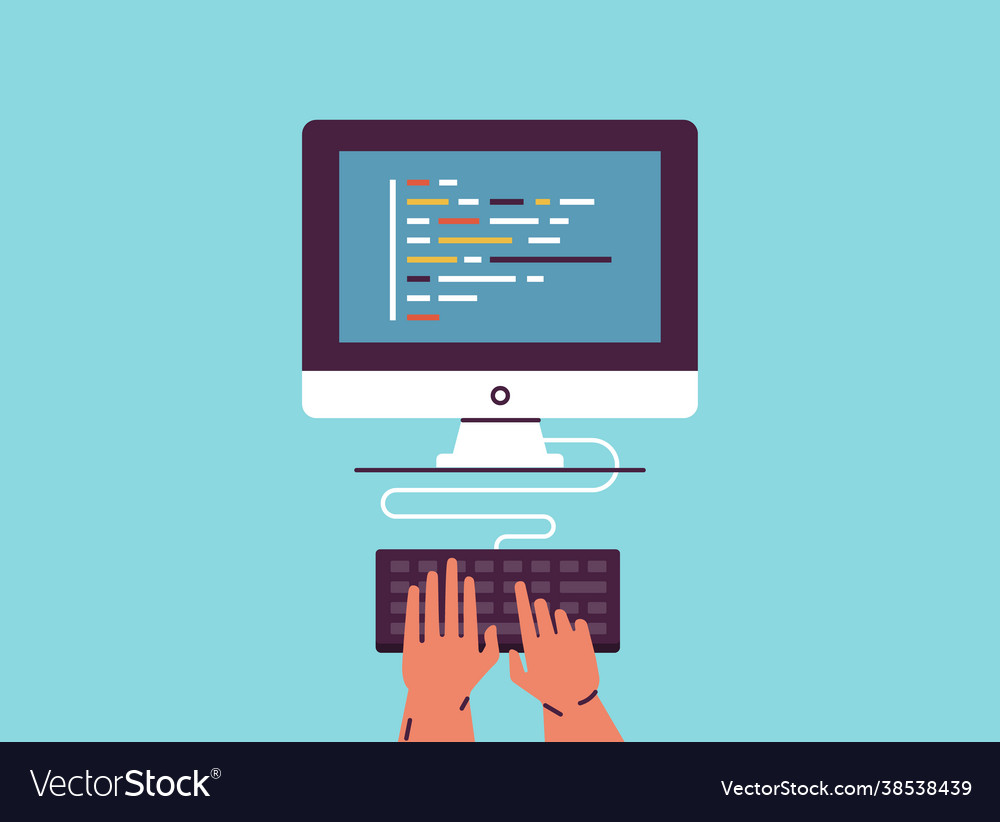 Programmierung und Codierung der Website-Entwicklung Vector Image Programmierung und Codierung der Website-Entwicklung
