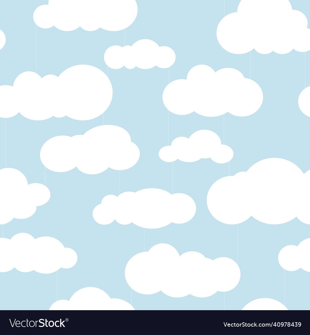 Seamless square pattern with clouds and rain vector image Seamless square pattern with clouds and rain