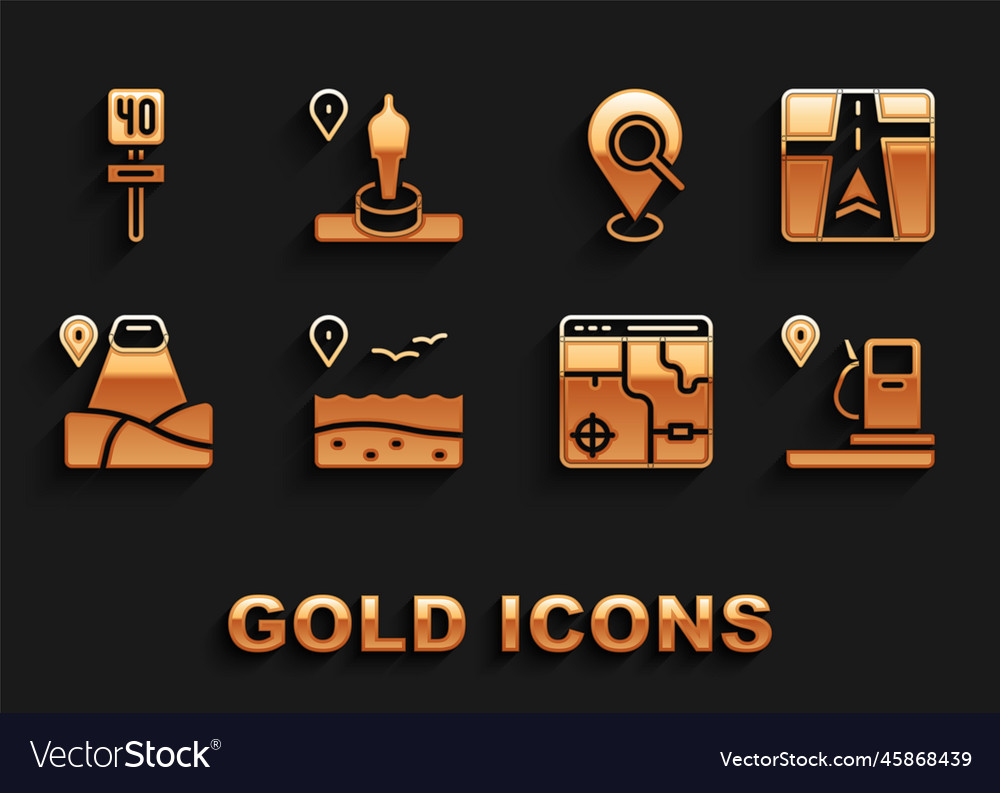 Set location with beach gps device map and gas vector image Set location with beach gps device map and gas