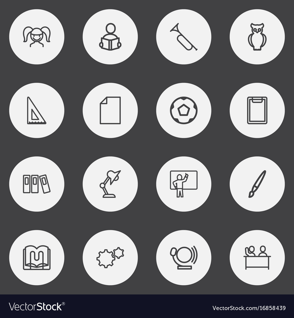 Set of 16 editable science outline icons includes