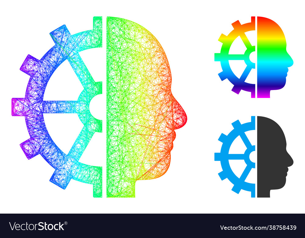 Spectrum net mesh gradient cyborg gear icon