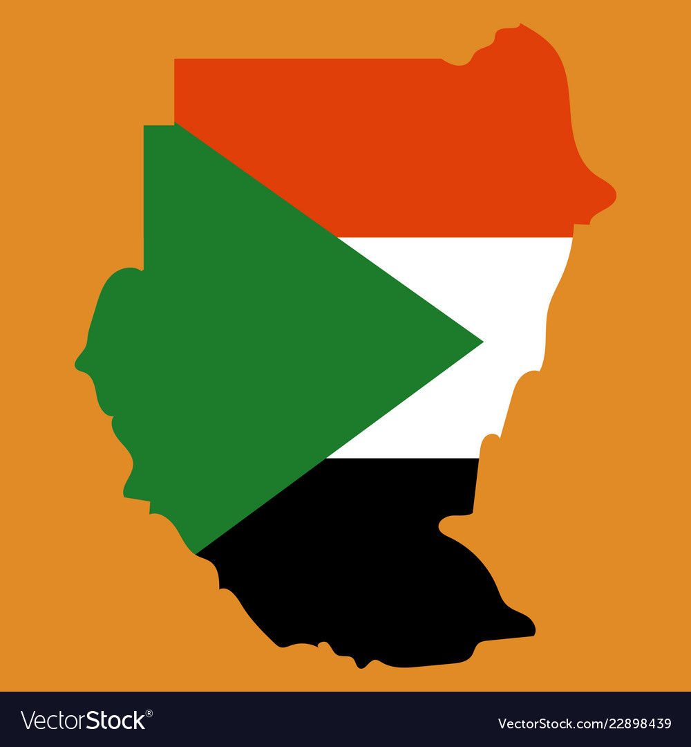 Sudan flag and map on the gray background vector image Sudan flag and map on the gray background