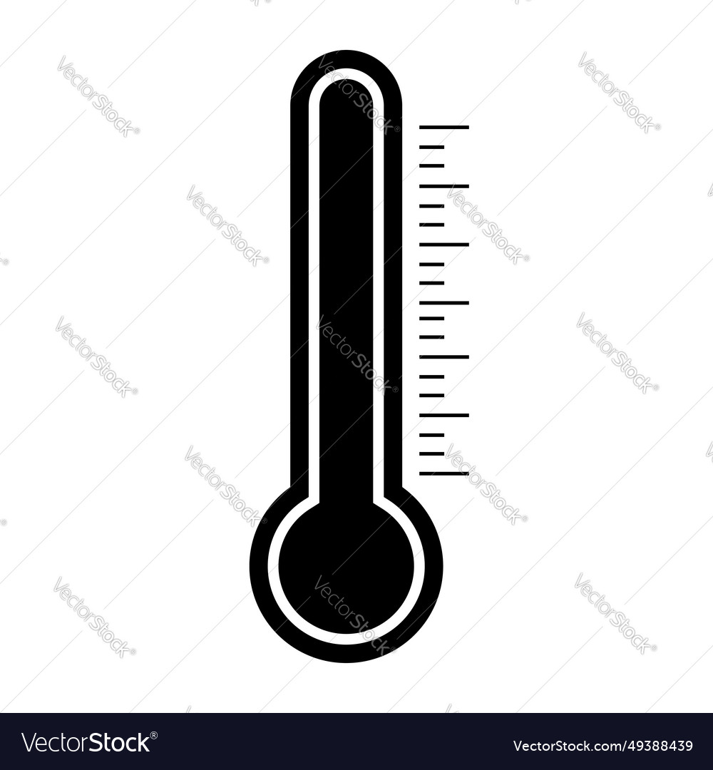 Thermometer simple icon design with scale