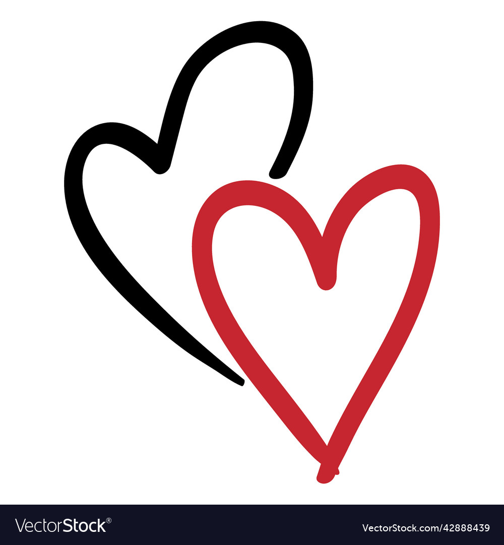 Two hearts sticker high quality Royalty Free Vector Image