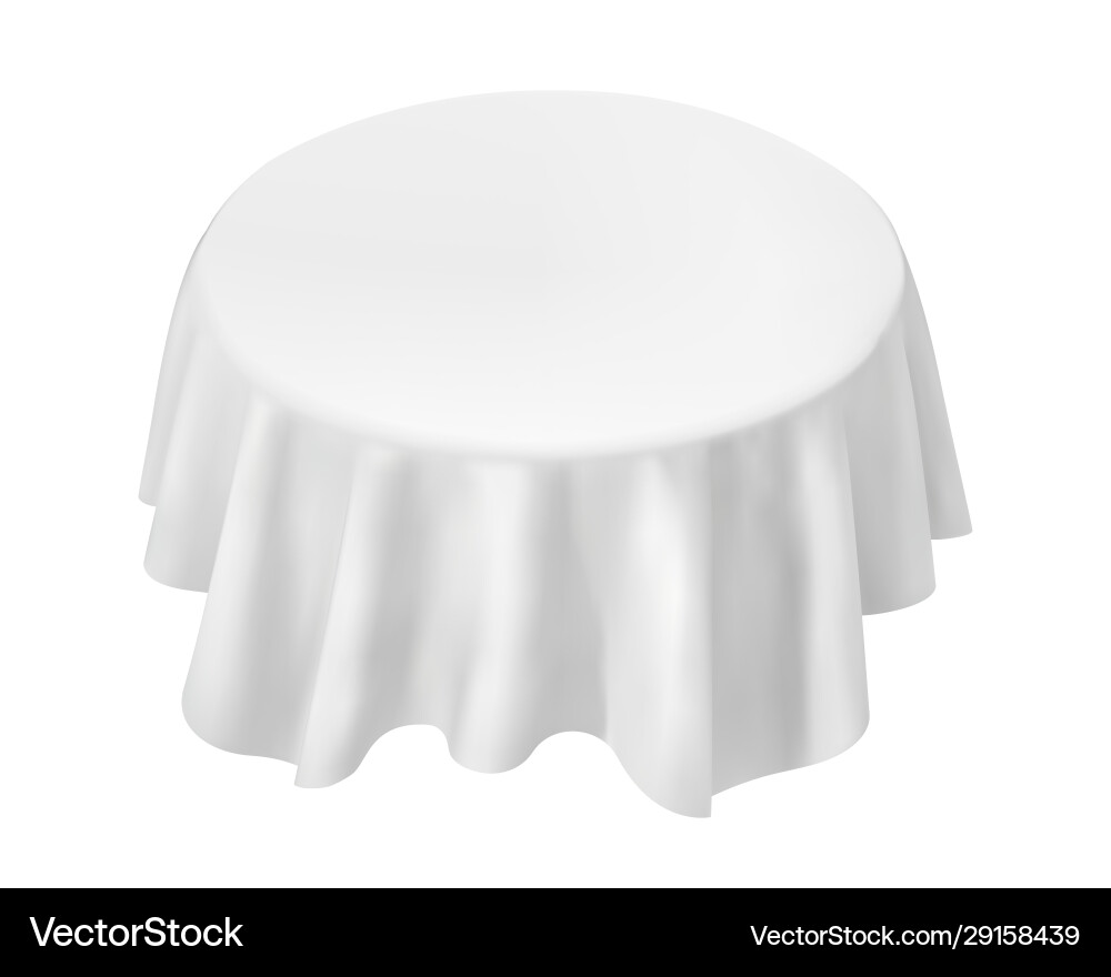 White round tablecloth set isolated on Royalty Free Vector