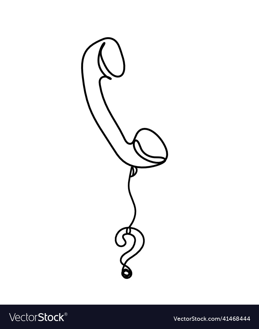 Abstract handset with question mark as line Vector Image Abstract handset with question mark as line
