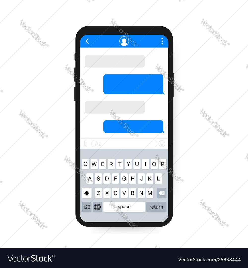 Chat interface application with dialogue window vector image Chat interface application with dialogue window