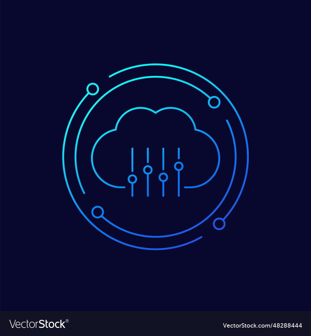 Cloud settings icon linear design