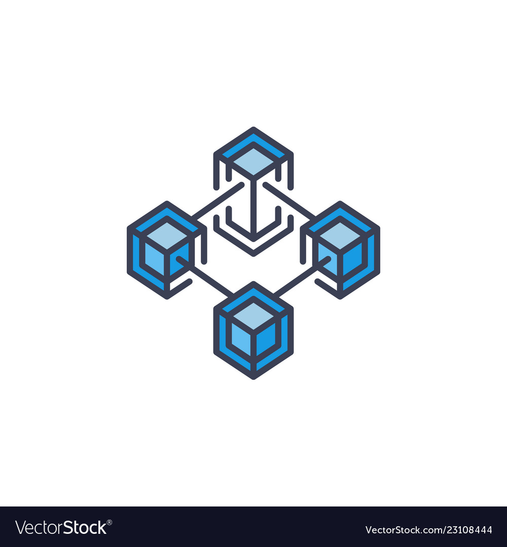 Cryptocurrency and blockchain concept icon