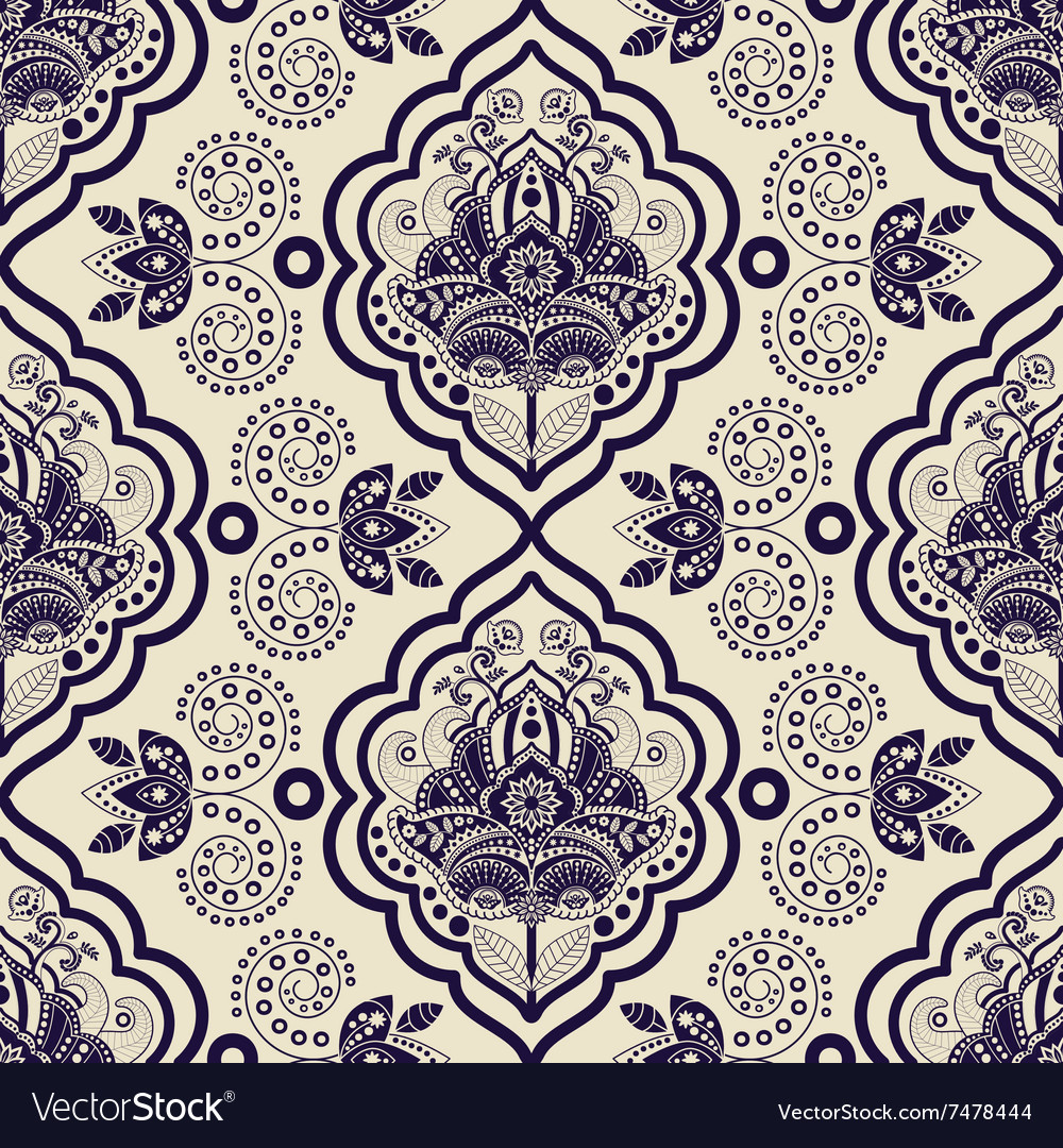 Damask seamless pattern Royalty Free Vector Image