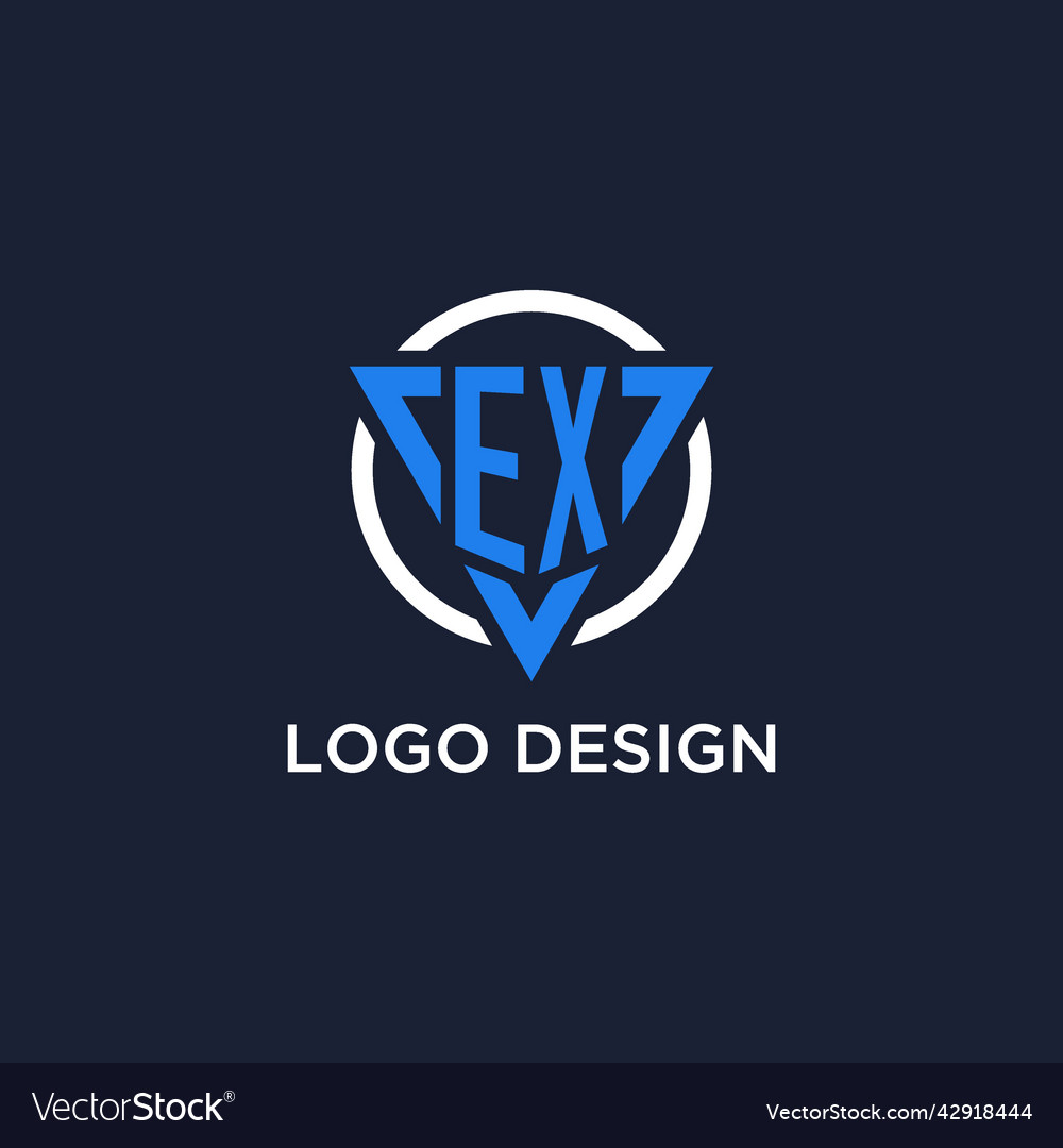 Ex monogram logo with triangle shape and circle Vector Image Ex monogram logo with triangle shape and circle