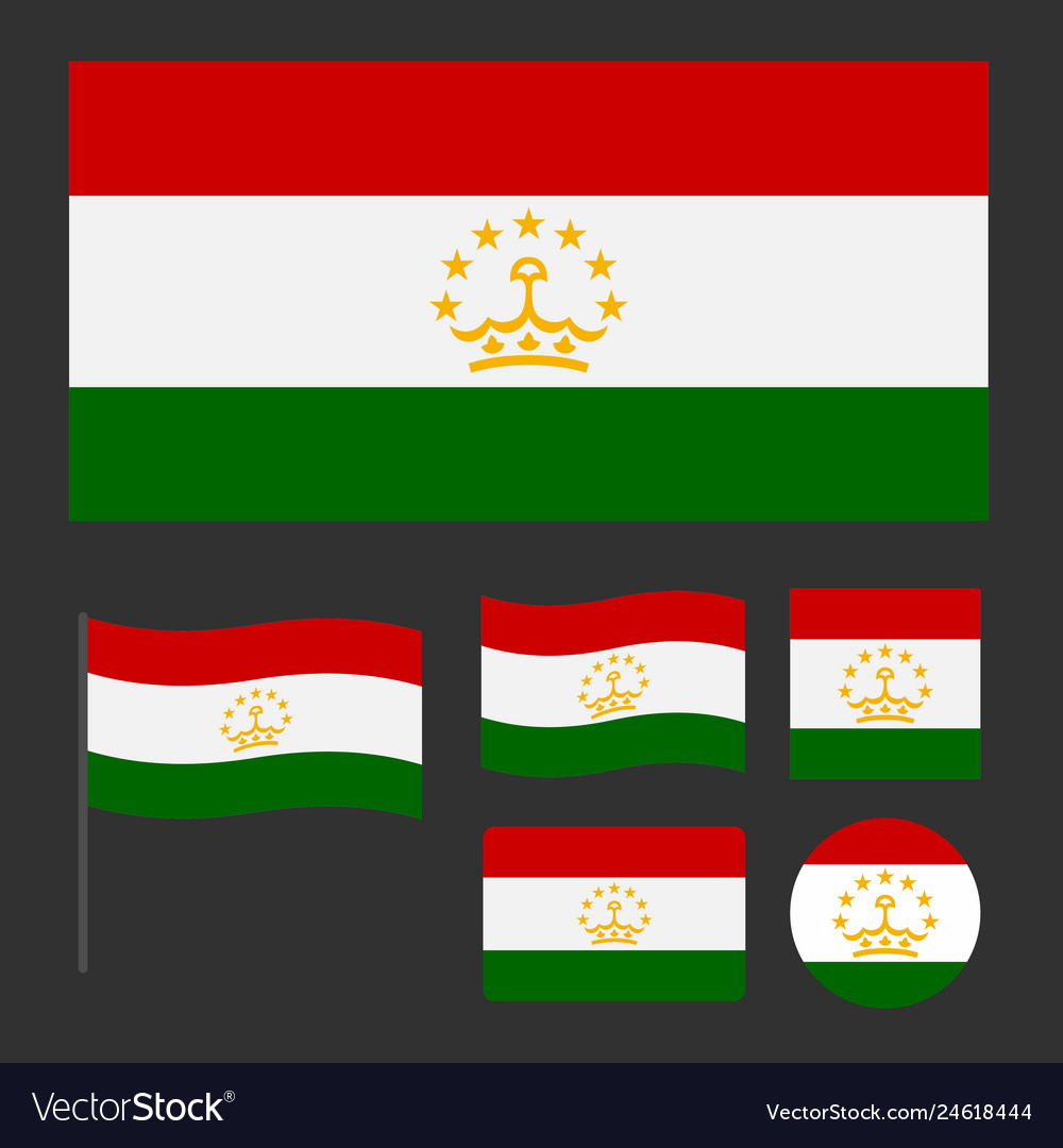 Flag of tajikistan with various proportions Vector Image