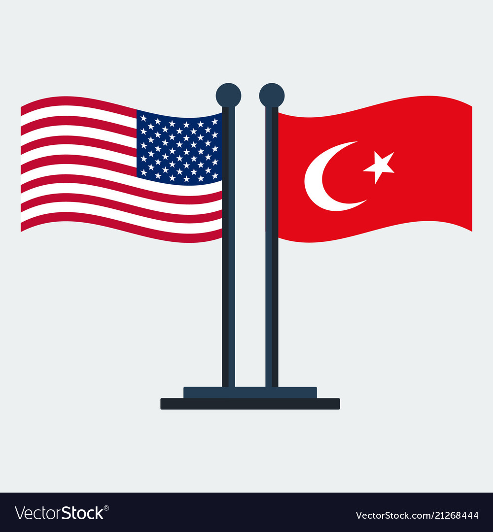 Flag of united states and turkeyflag stand